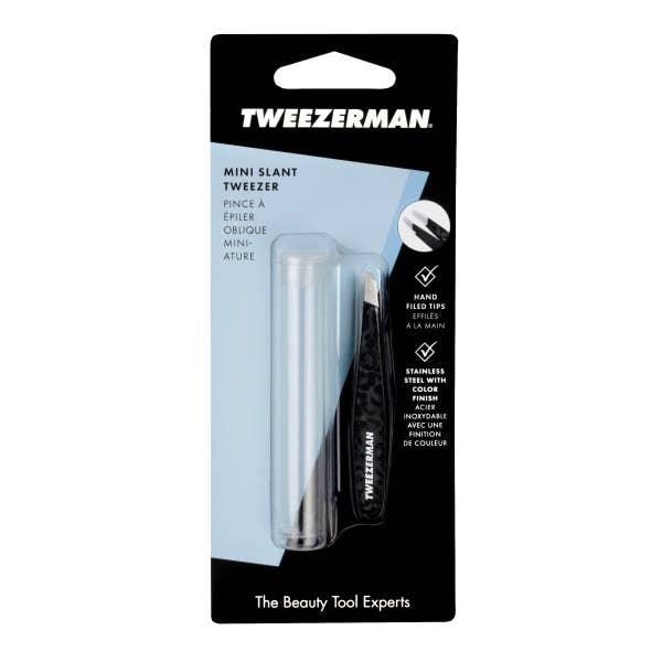 Tweezerman Mini Slant Tweezer Black Leopard