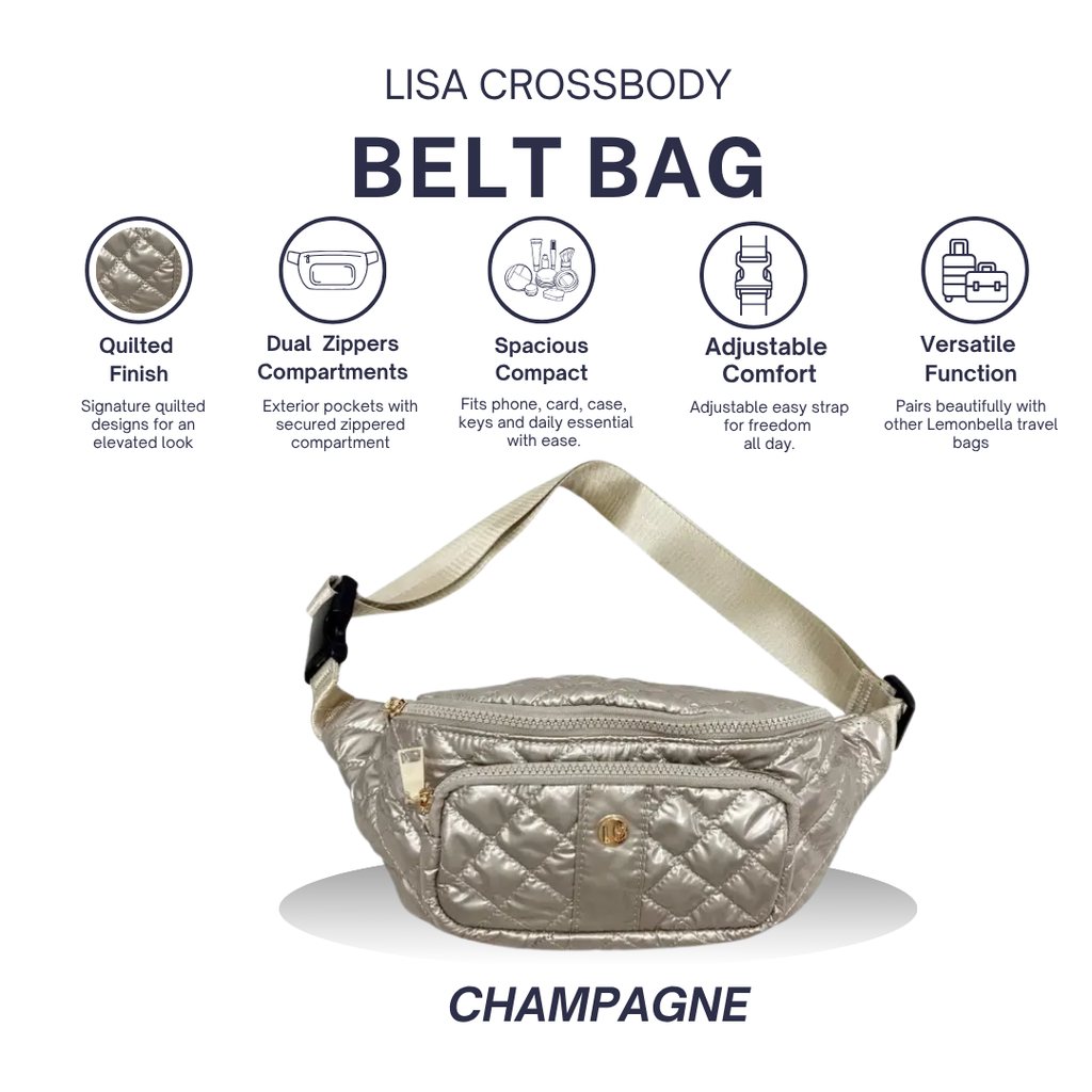 Crossbody/Belt Bag Diamond Champagne