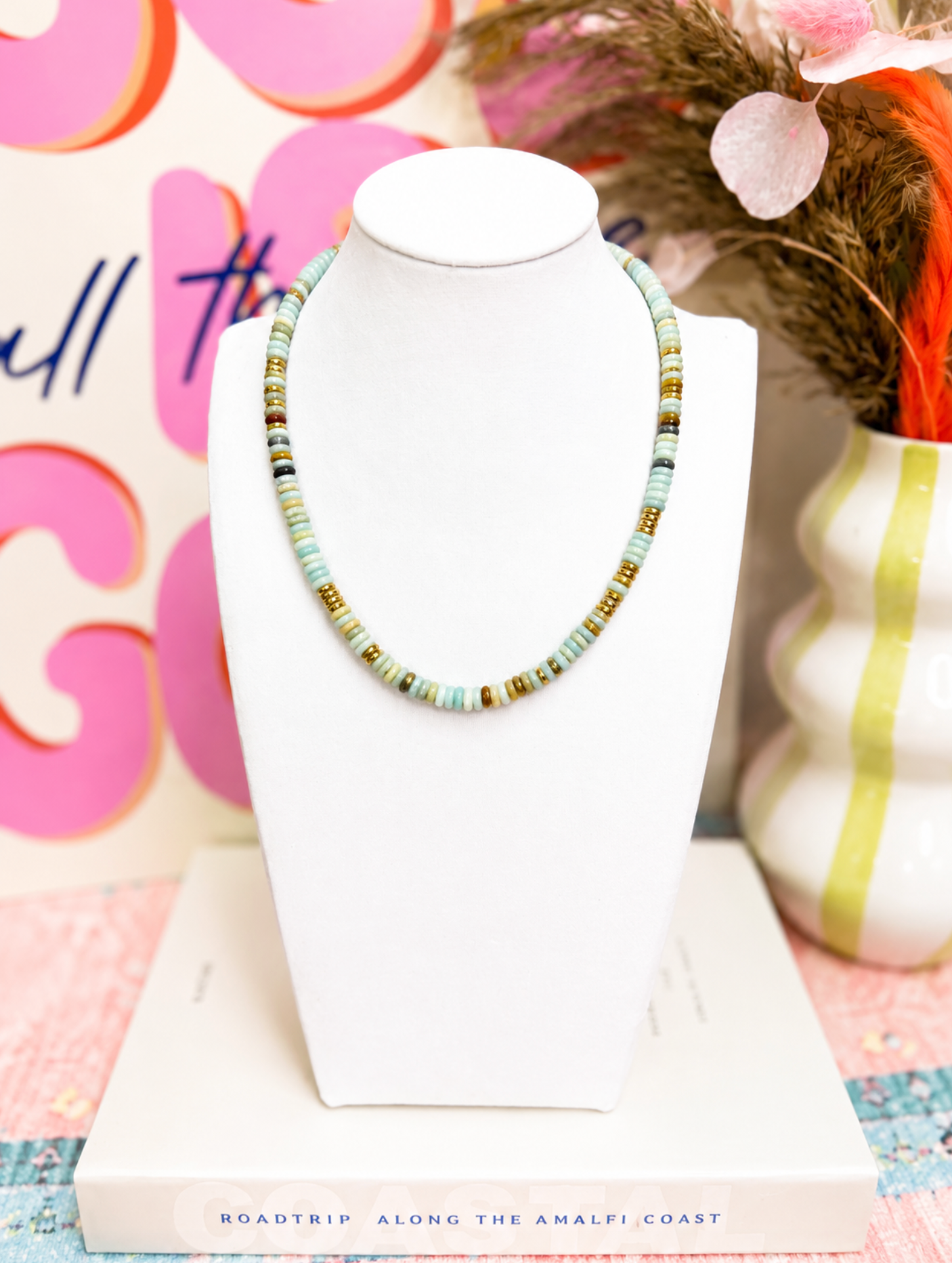 Coastal Stone Beaded Necklace | WATERPROOF