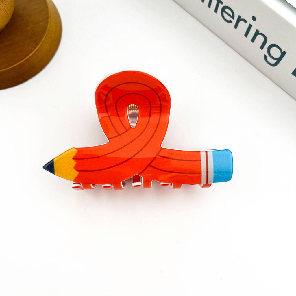 Pencil Claw Clip, Playful Stationery-Inspired Hair Clip