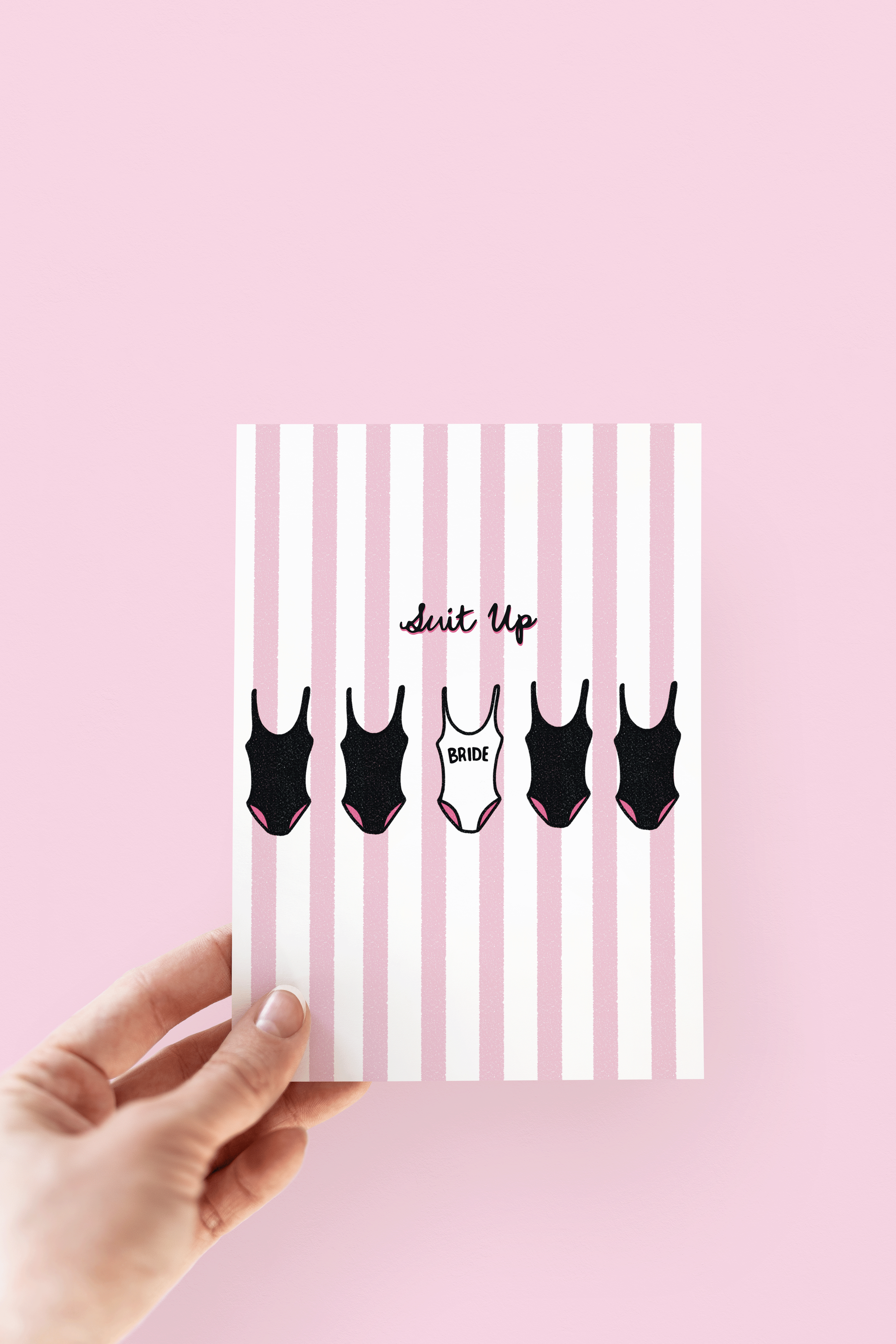 Suit Up Swimsuit Bachelorette Bride Engagement Greeting Card