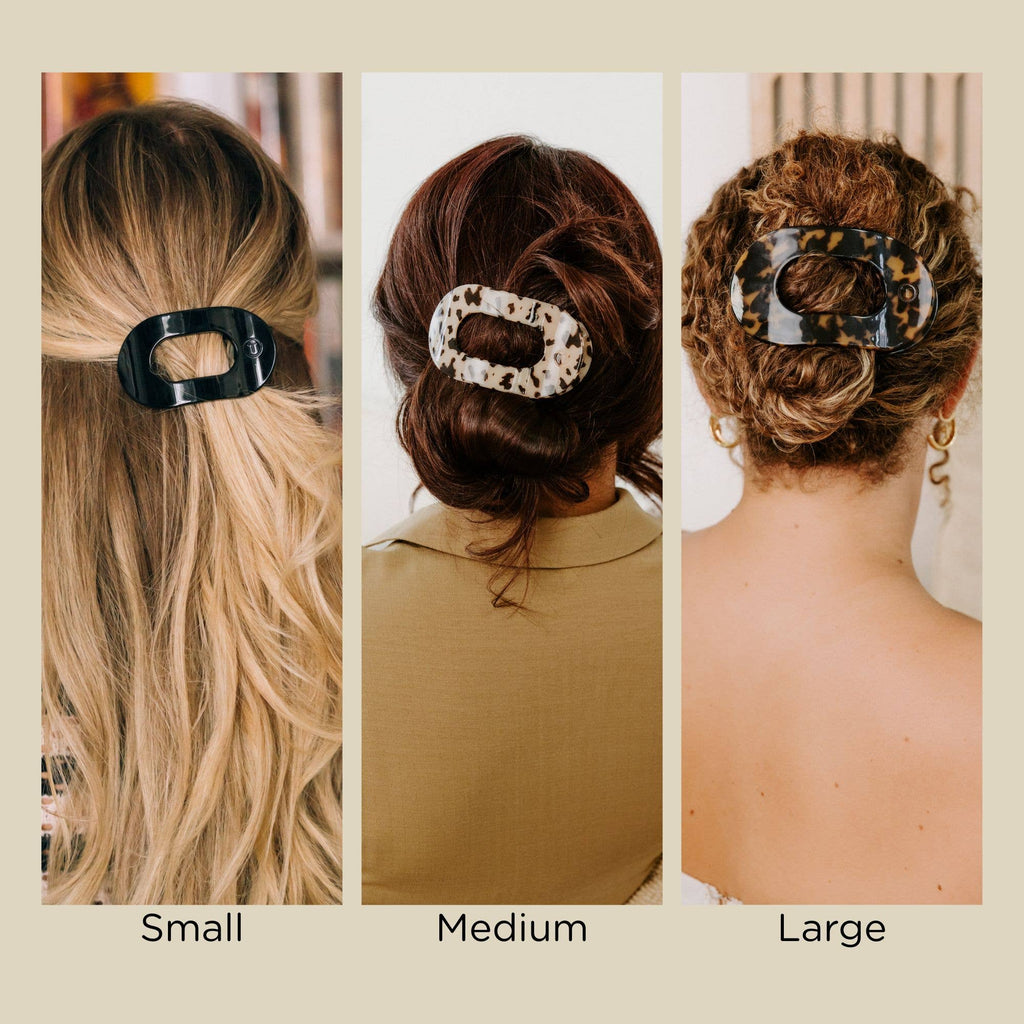Round Flat Hair Clip | Large | Blonde Tortoise