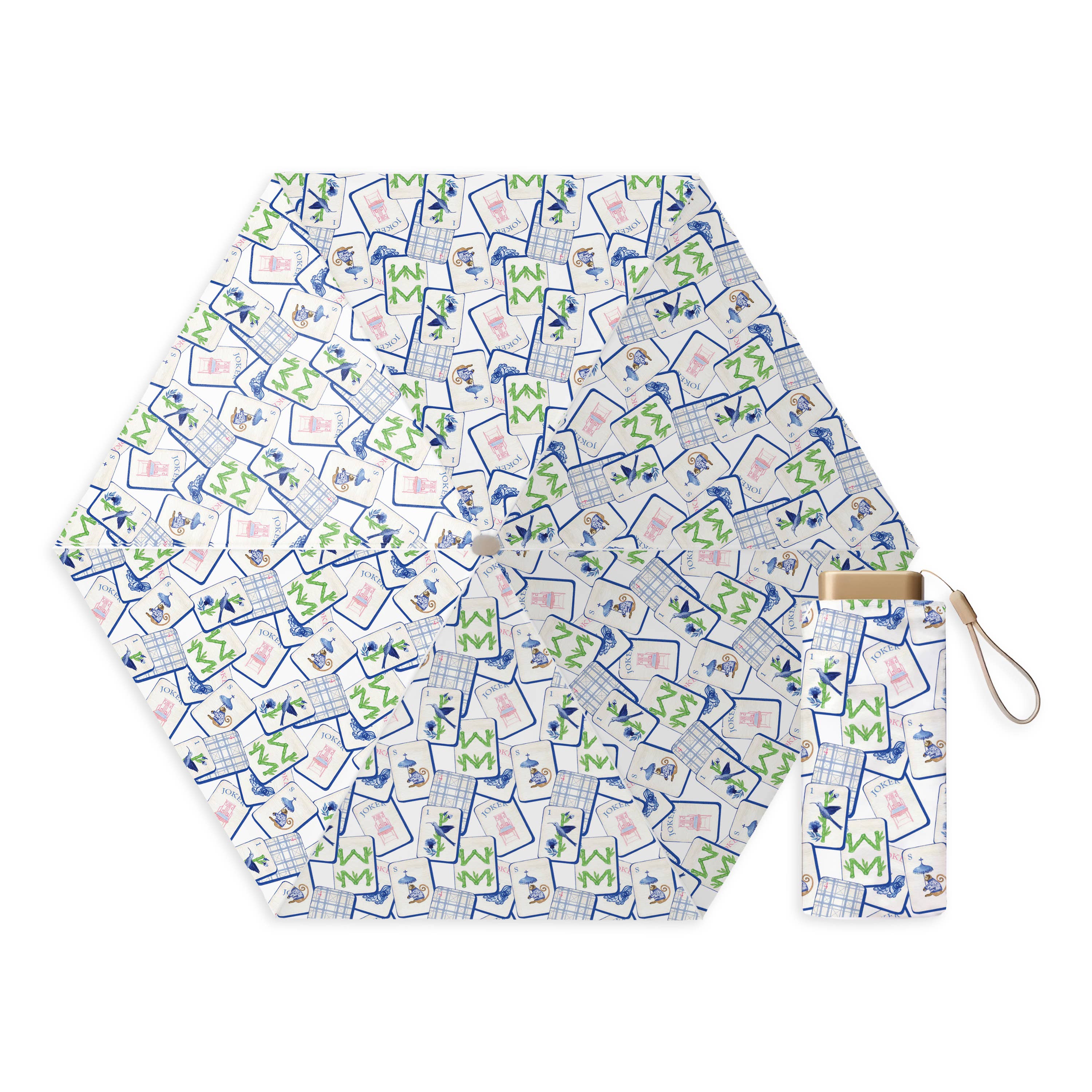 Umbrella -Mahjong blue