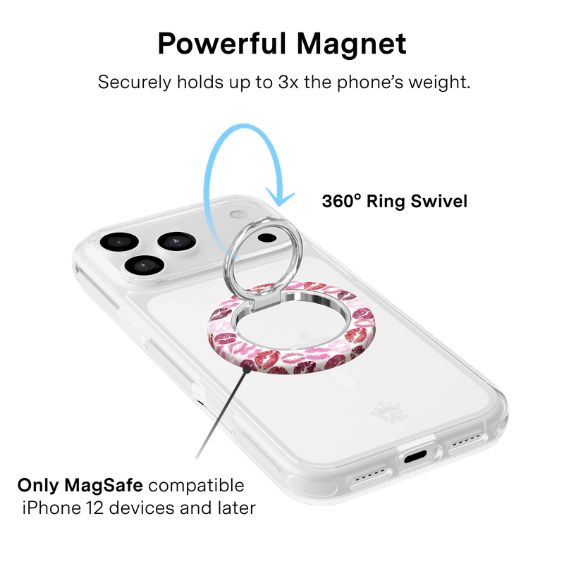 Magnetic Phone Ring & Stand - Kiss Me
