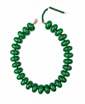 Polished Bead Statement Necklace | Dark Green