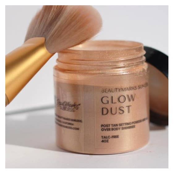 Glow Dust: Post Tan Setting Powder and All Over Body Shimmer
