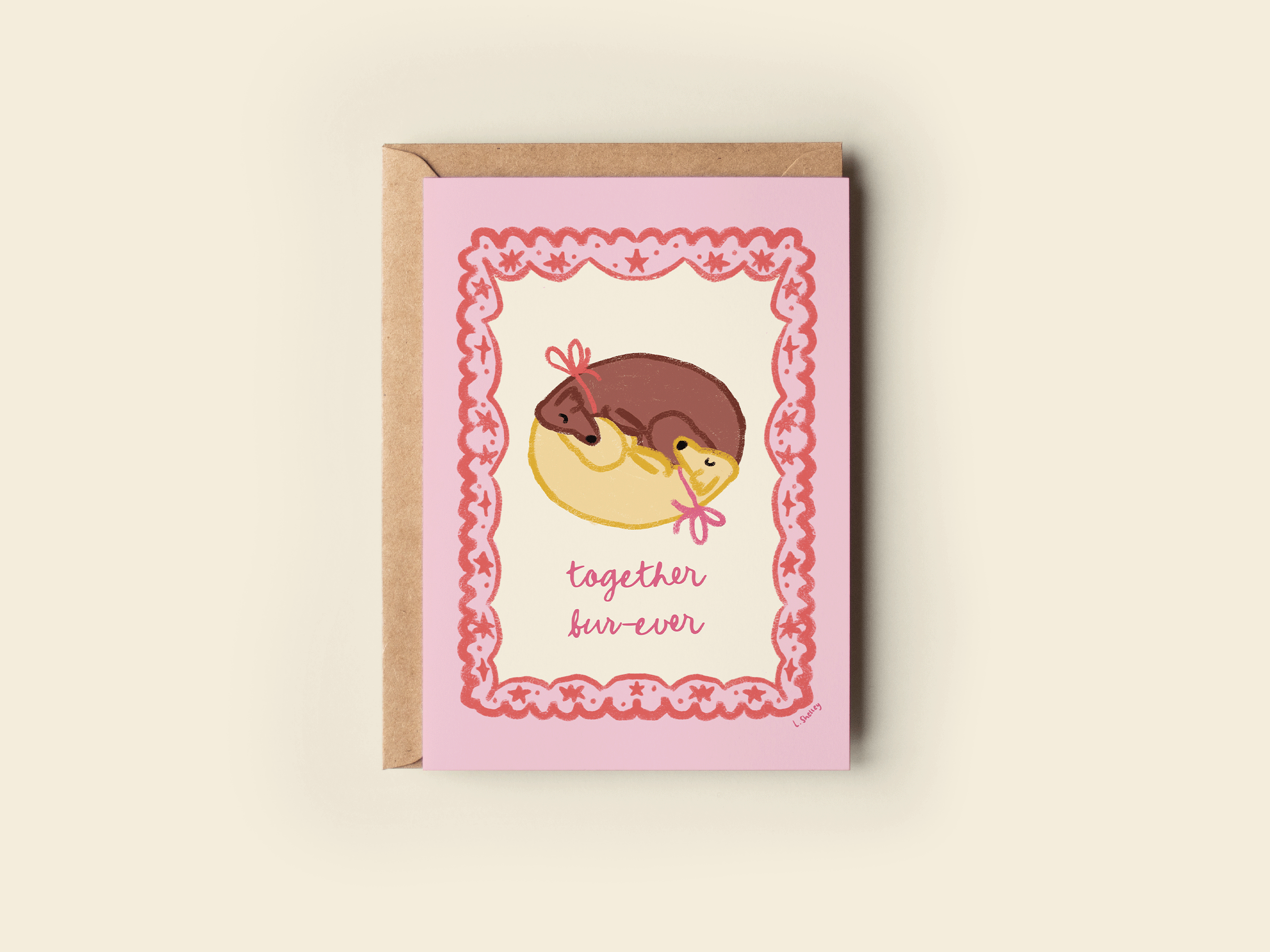 Together Fur-ever Love Romance Dogs Greeting Card