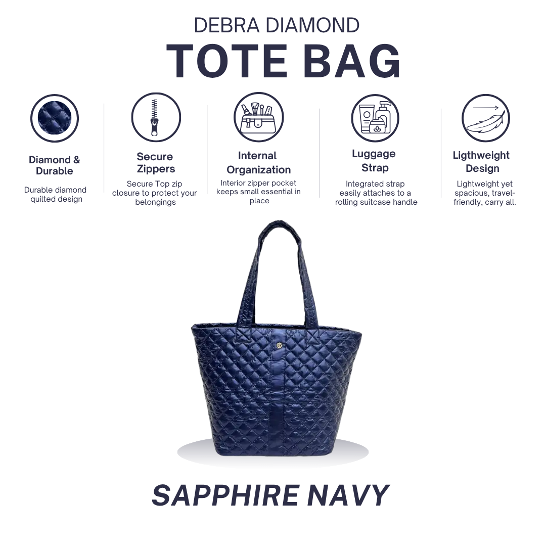 Diamond Tote Shoulder Bag Sapphire Navy