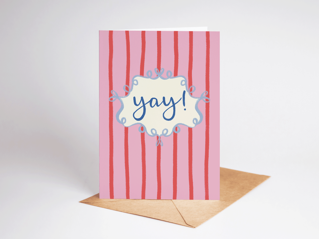 Yay! Celebration Congratulations Striped Greeting Card