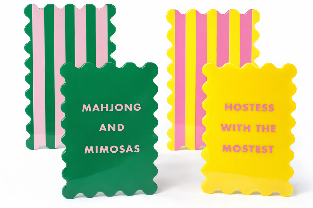 Palm Springs Yellow Mahjong Shufflers Set of 2