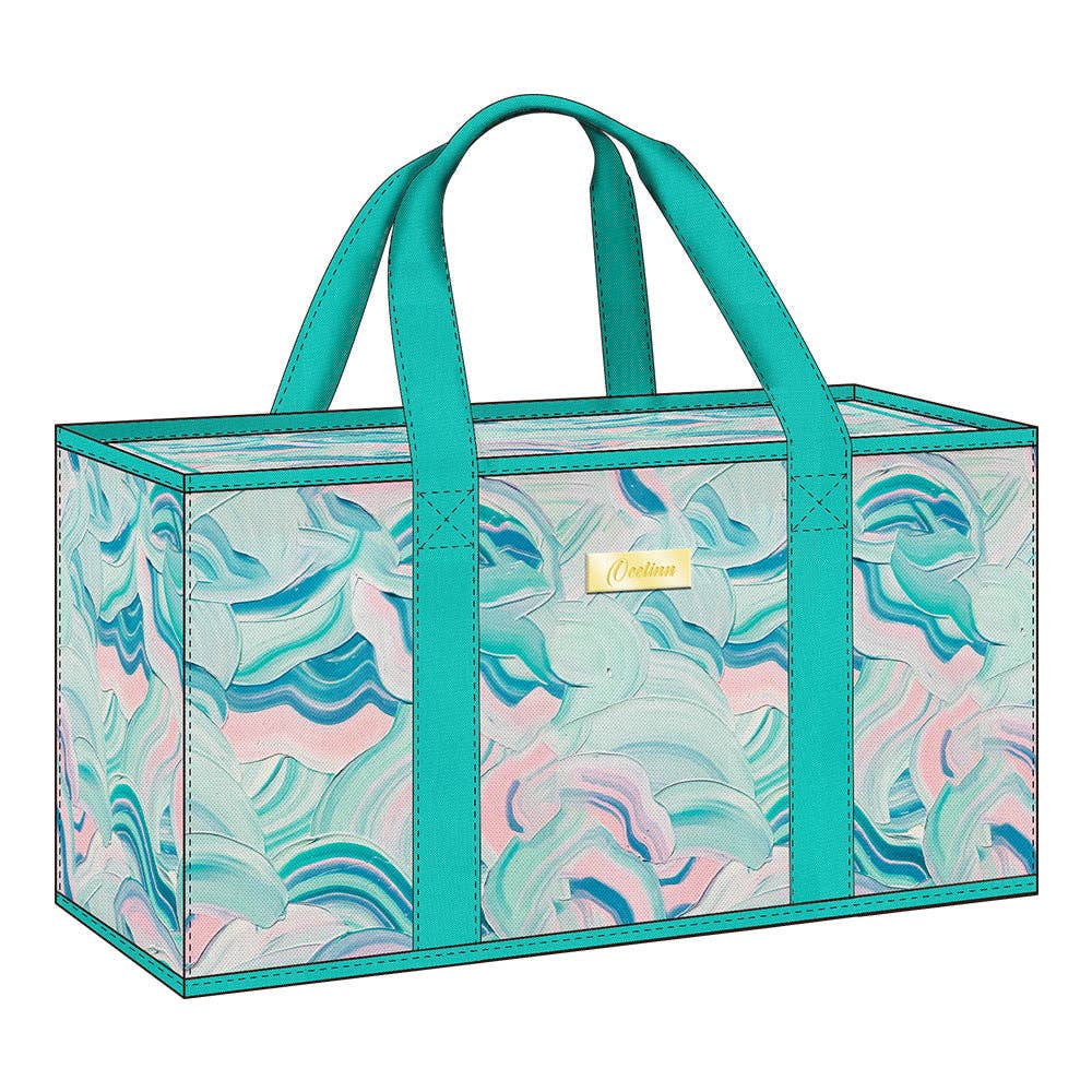 Water-Resistant Large Utility Tote with Lid - Colored Nebula, Extra Capacity