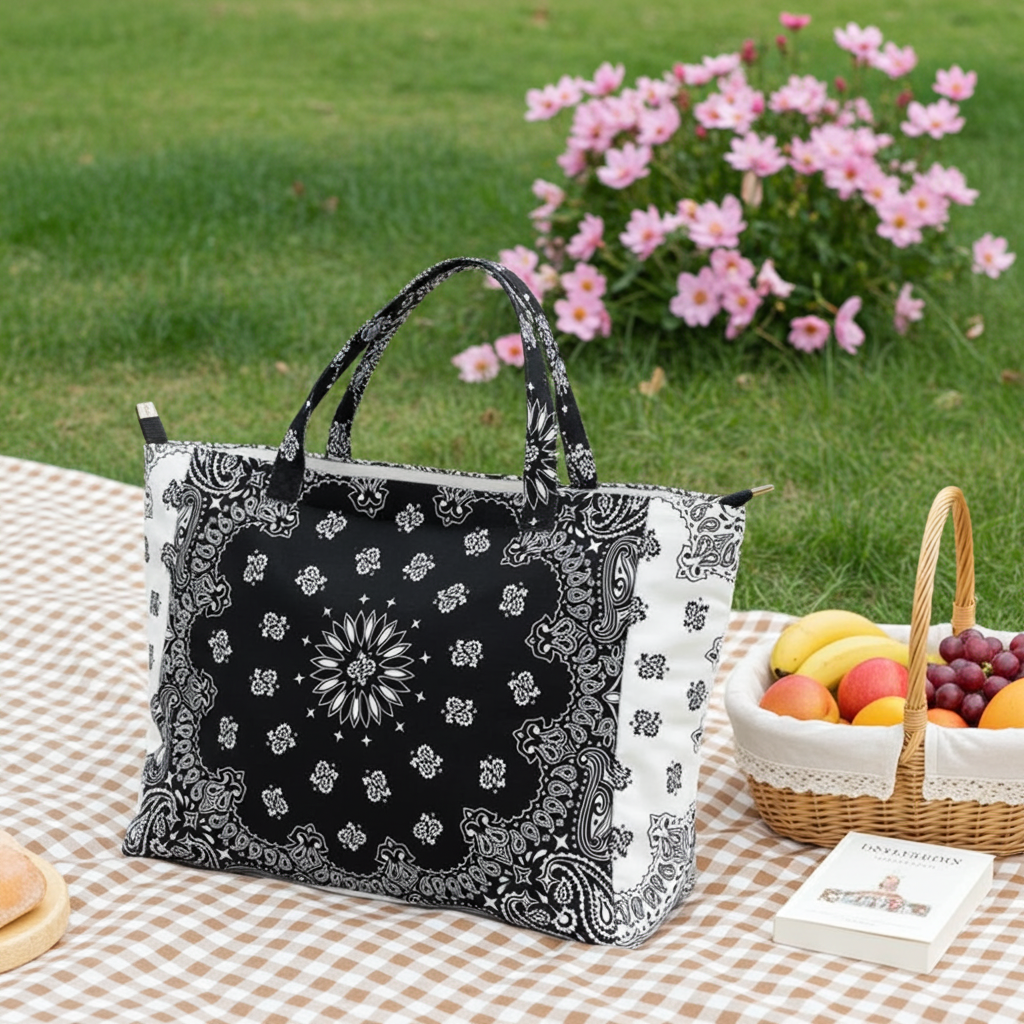 Bandana Print Canvas Tote