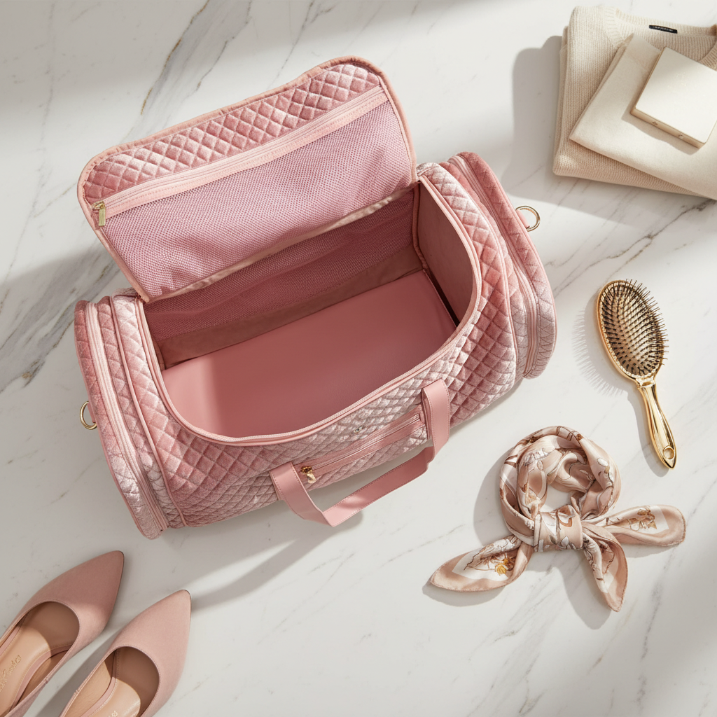 Signature VIP Duffel - Blush Velvet