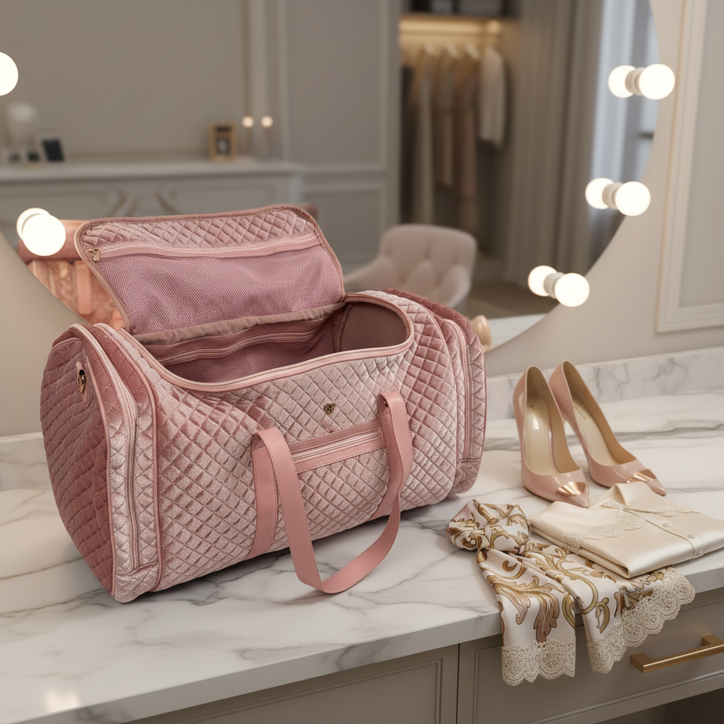Signature VIP Duffel - Blush Velvet