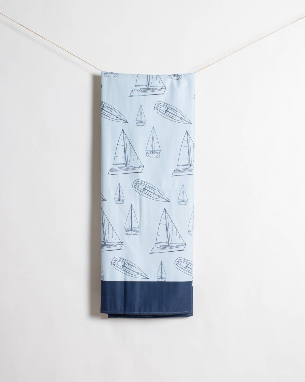 Set Sail Giant Beach Towel    Light Blue/Navy    40x70
