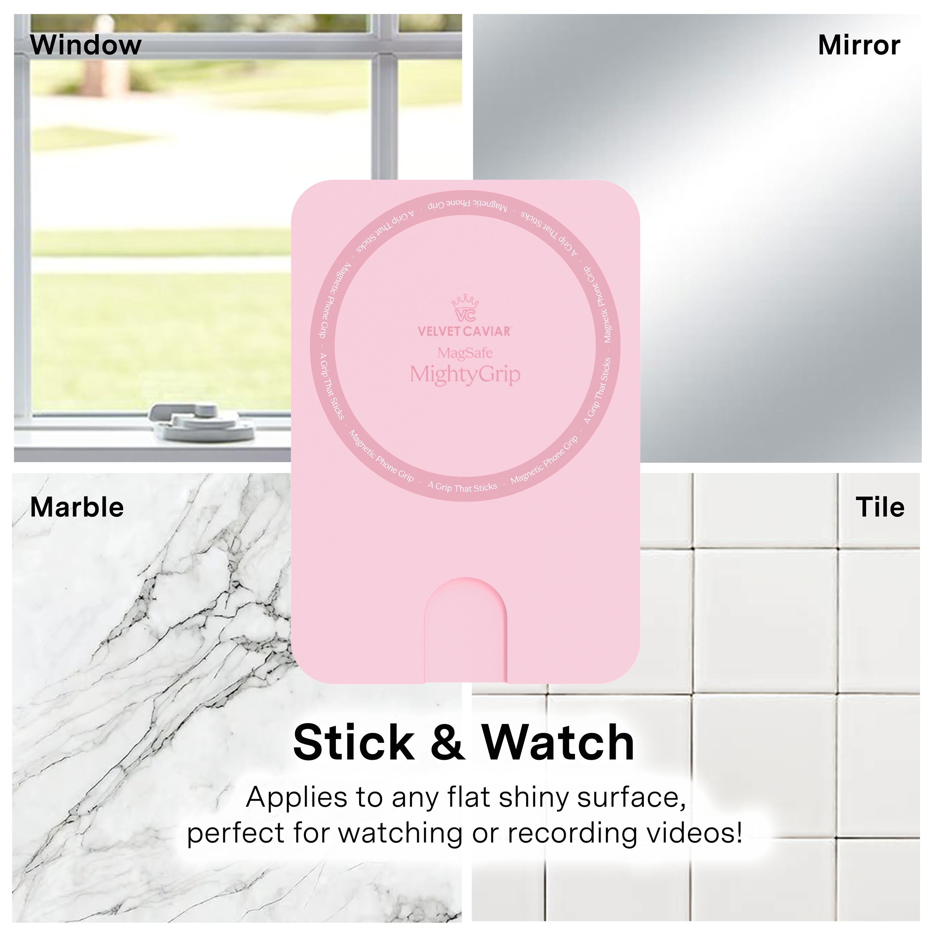 Magnetic Suction Phone Mount- Strawberry Milk