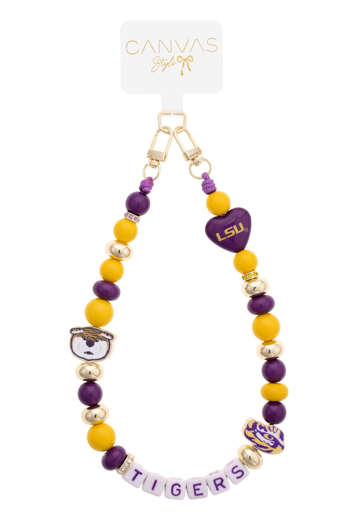 LSU Tigers Beaded Cellphone Wristlet