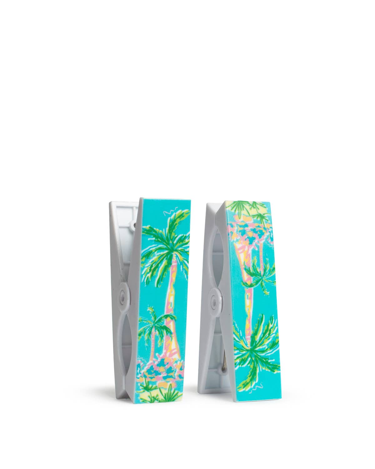 Caribbean Palm Beach Towel Clips   Aruba Blue/Multi 1.5x4.5   Set of 2