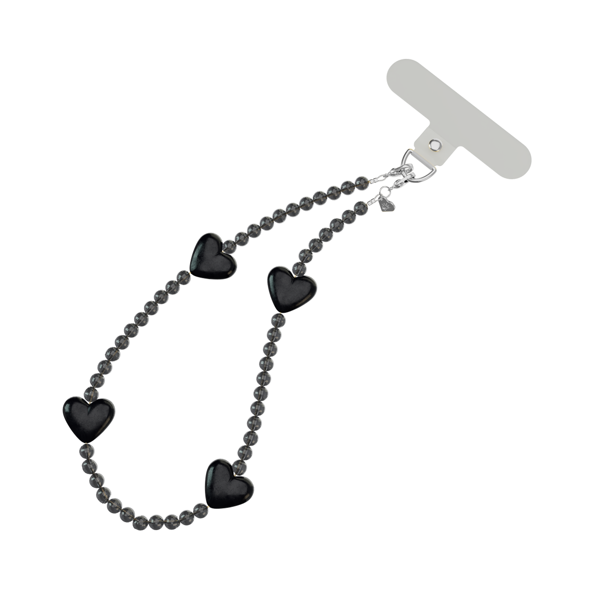 Phone Charm Wristlet - Black Heart