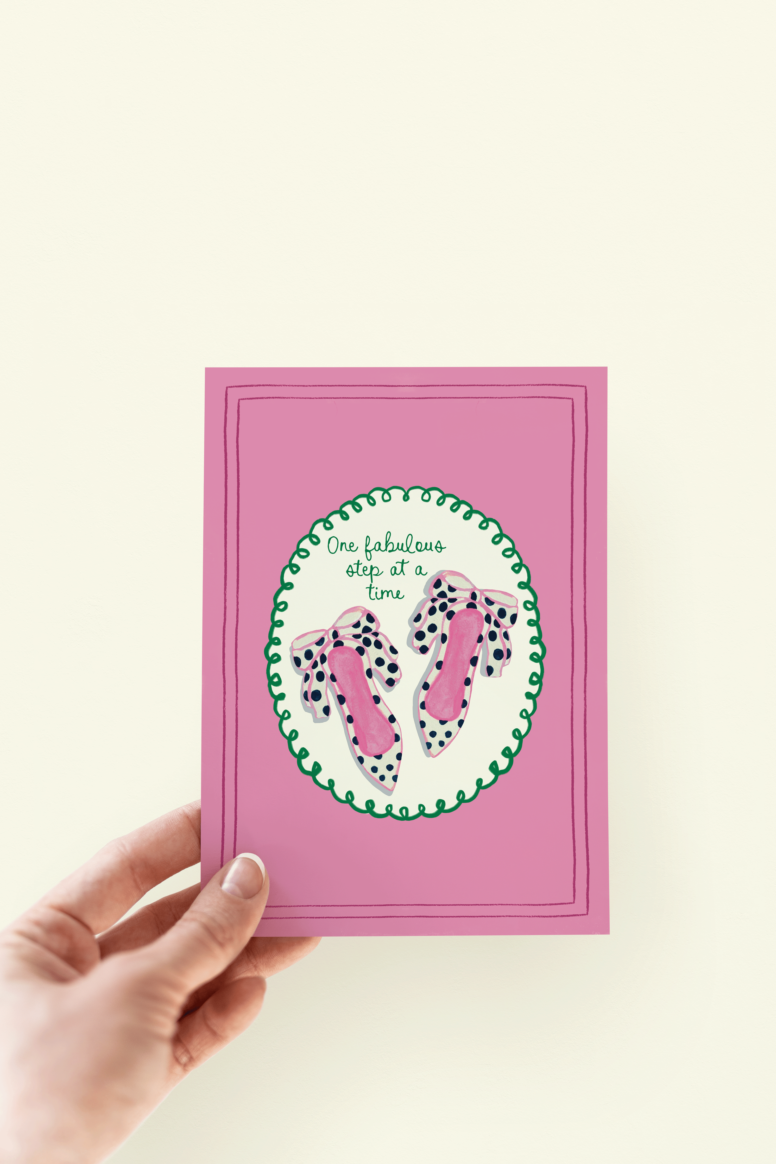One Fabulous Step At a Time Shoes Fashion Greeting Card