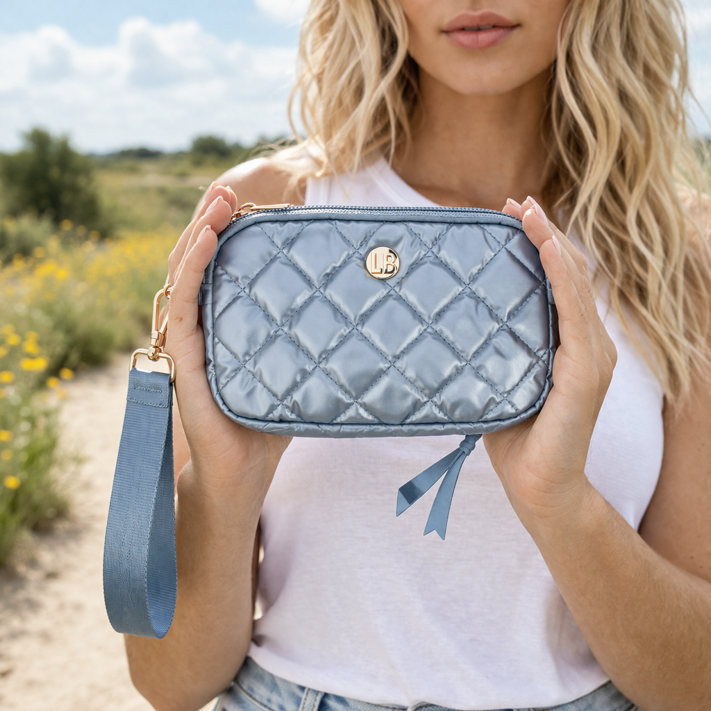 Keychain Wristlet Wallet Large Frosted Sky Blue