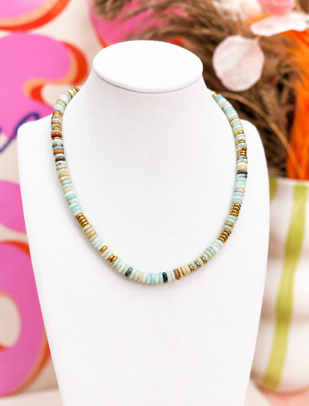 Coastal Stone Beaded Necklace | WATERPROOF