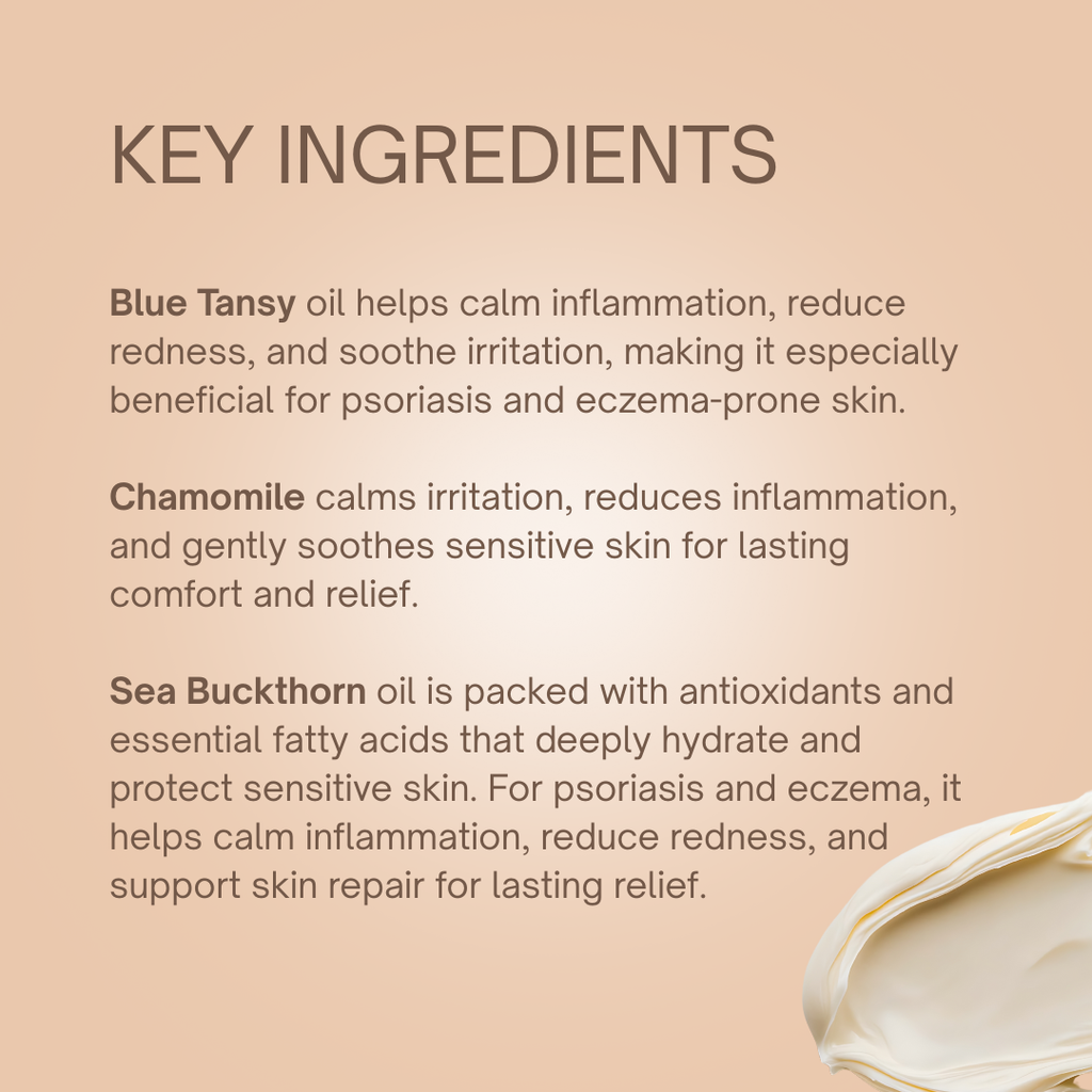 Psoriasis & Eczema Relief Cream – Blue Tansy & Sea Buckthorn