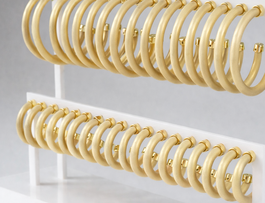 Brushed Gold Lightweight Hoop Earrings