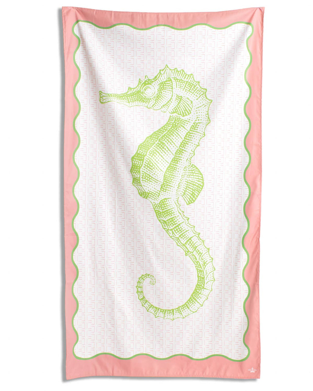 Seahorse Giant Beach Towel    Pink/Green/White    40x70