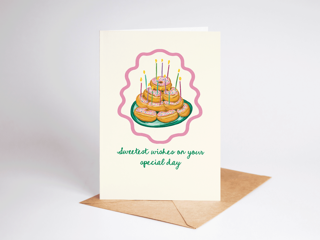 Sweetest Wishes Donuts & Sprinkles Birthday Greeting Card