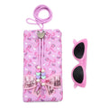 Bow Floral Printed Drawstring Case and Sunglasses