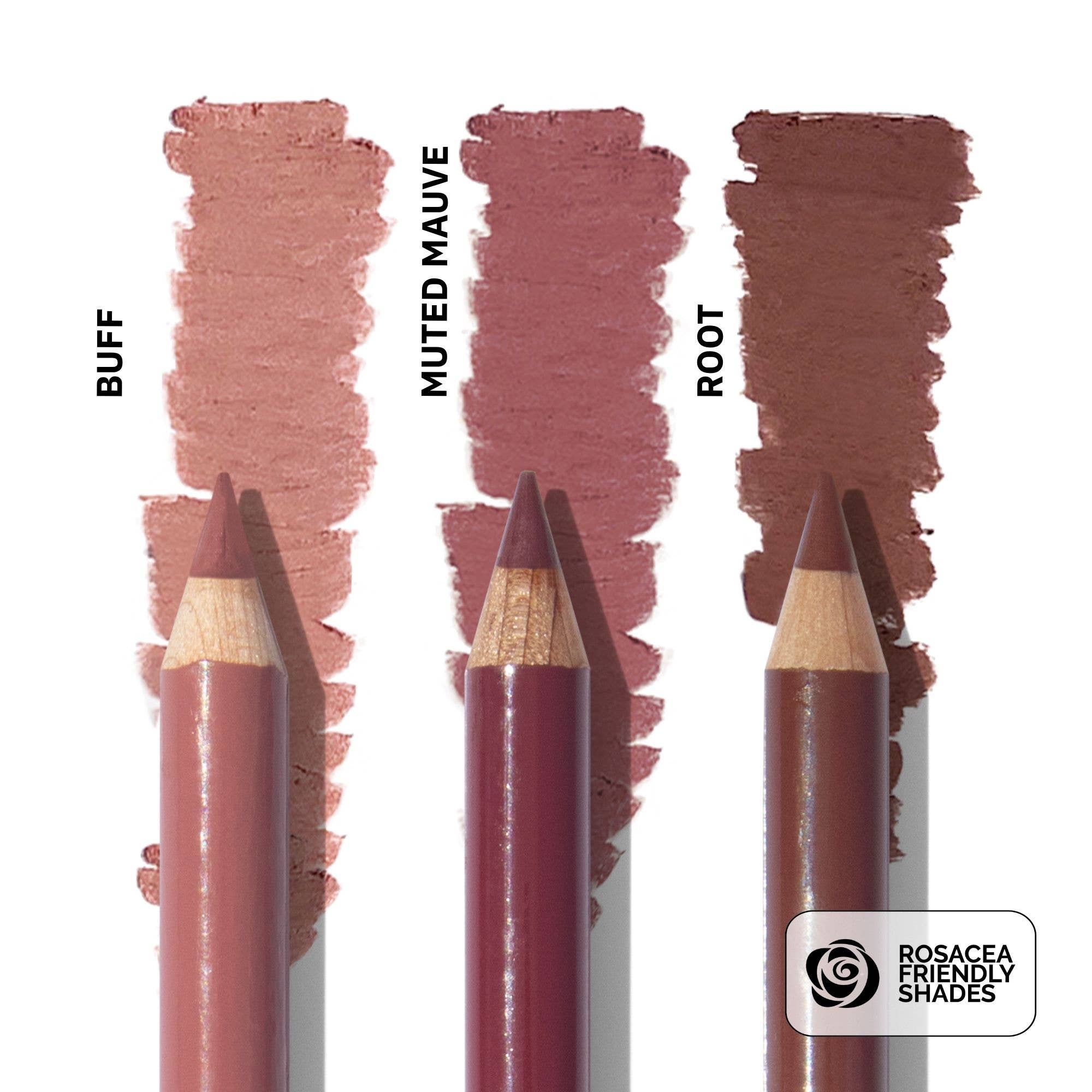Vegan Lip Liner Pencil + Blending Brush - 3 Piece Set