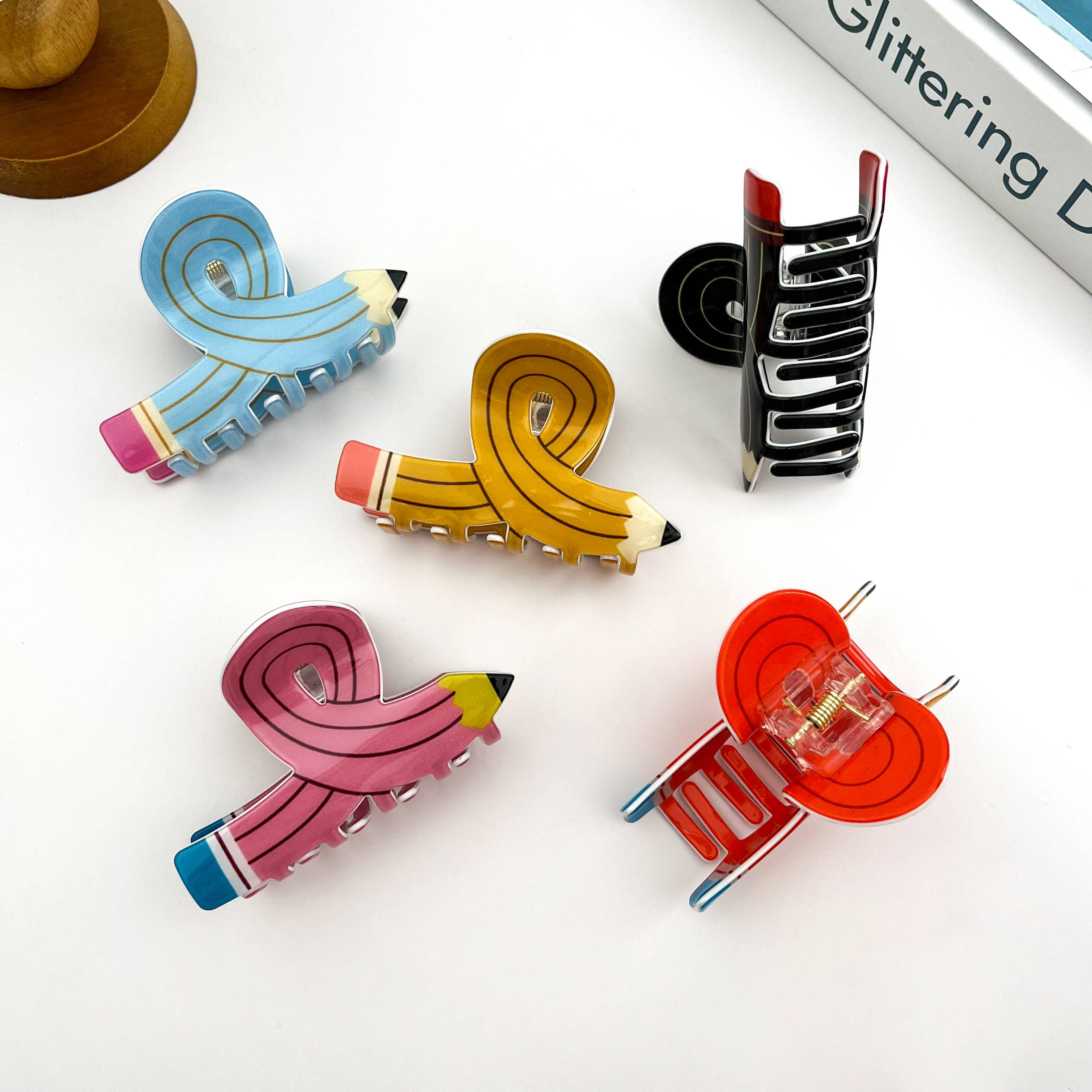 Pencil Claw Clip, Playful Stationery-Inspired Hair Clip