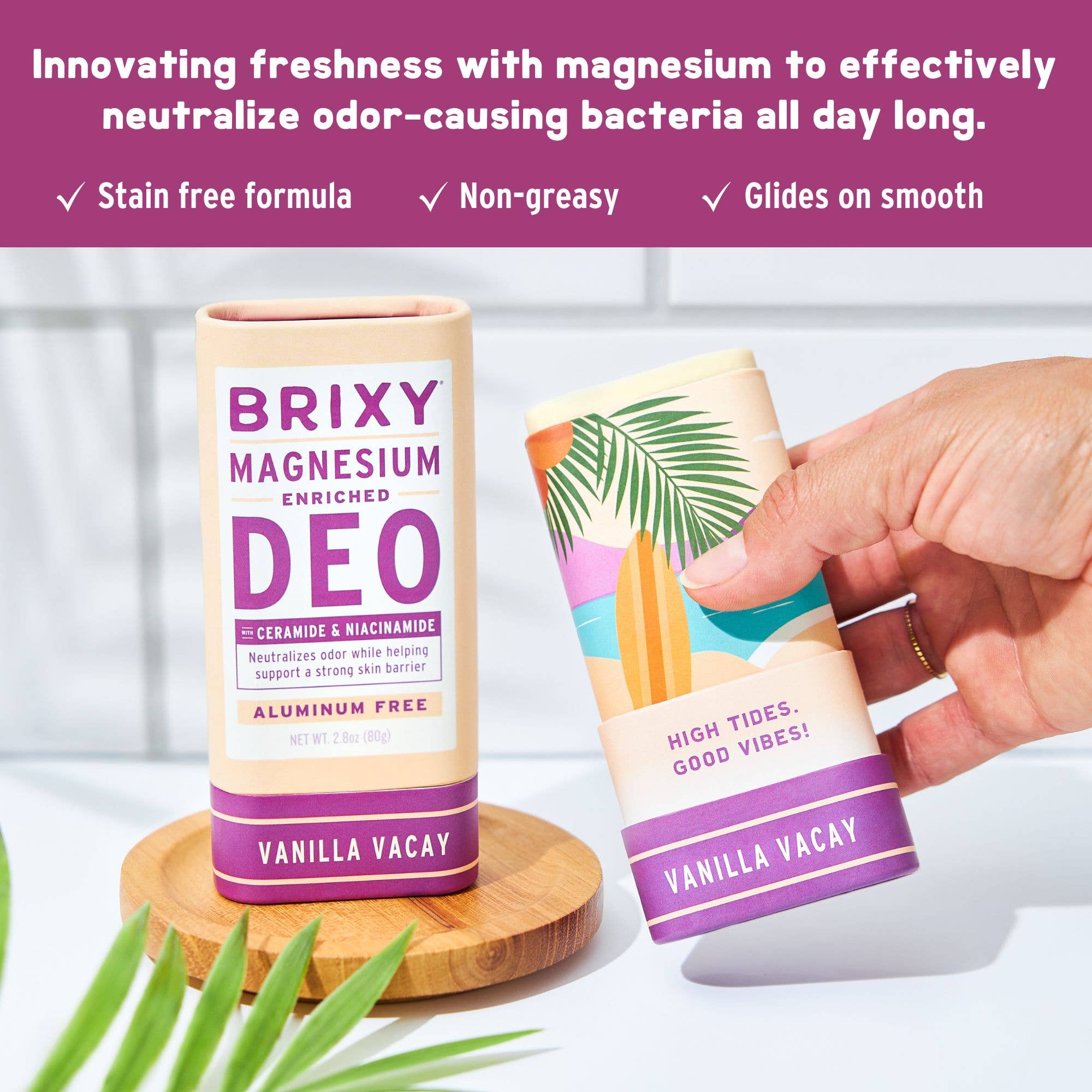 Magnesium Enriched Deodorant | Aluminum Free | Vanilla Vacay