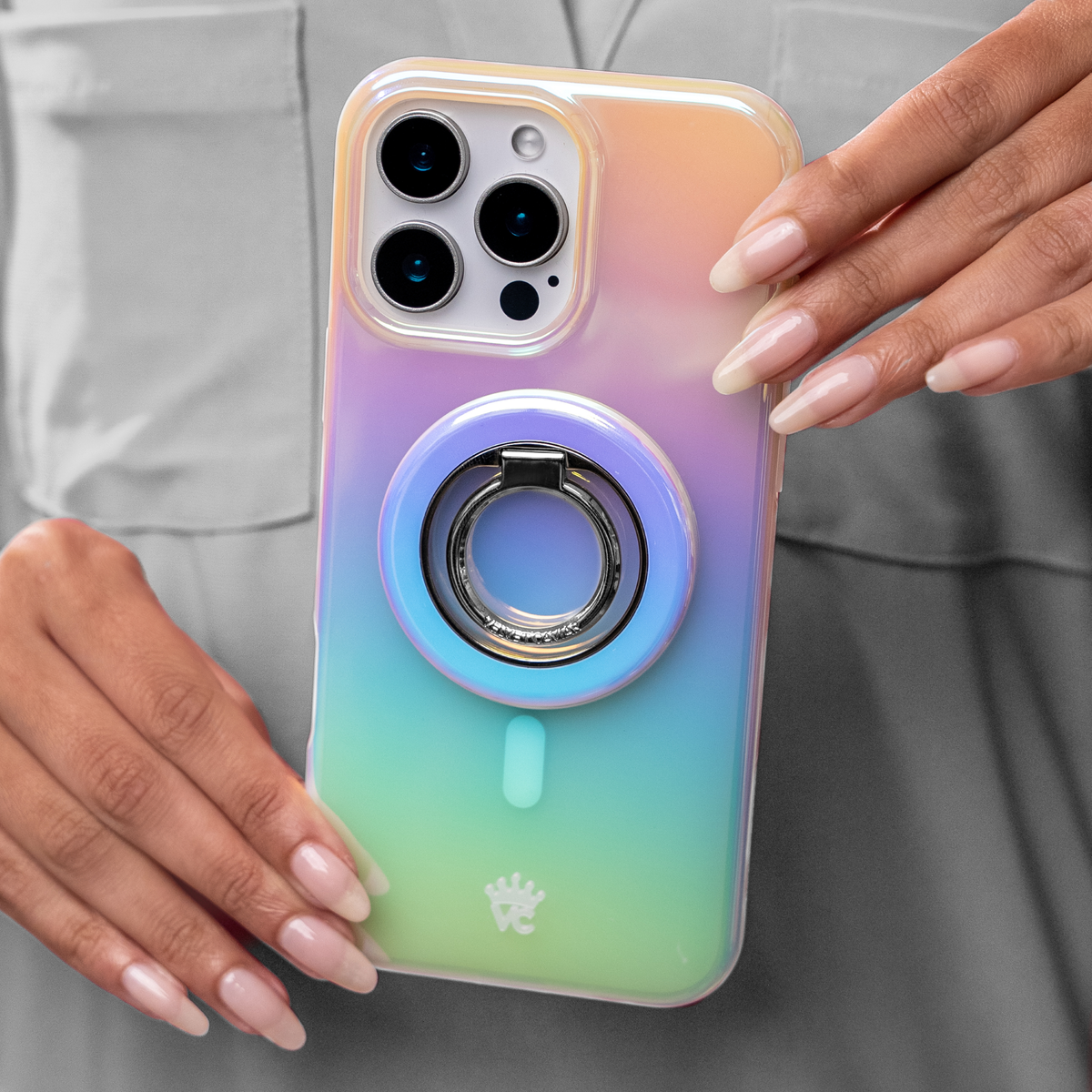 Magnetic Phone Ring & Stand - White Opal