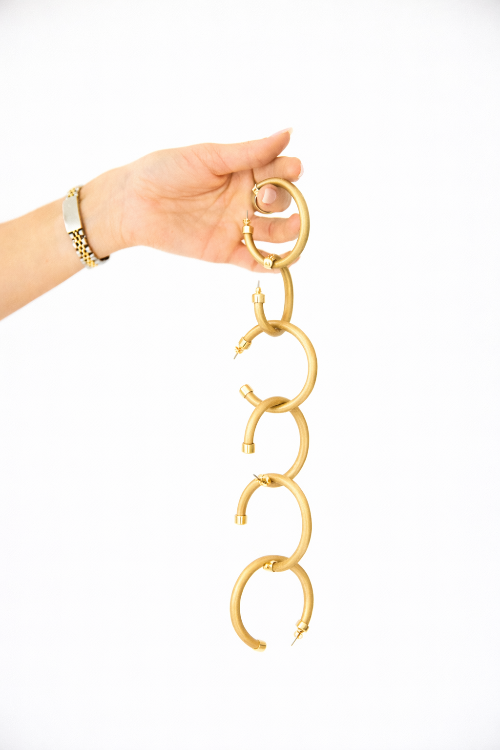 Brushed Gold Lightweight Hoop Earrings