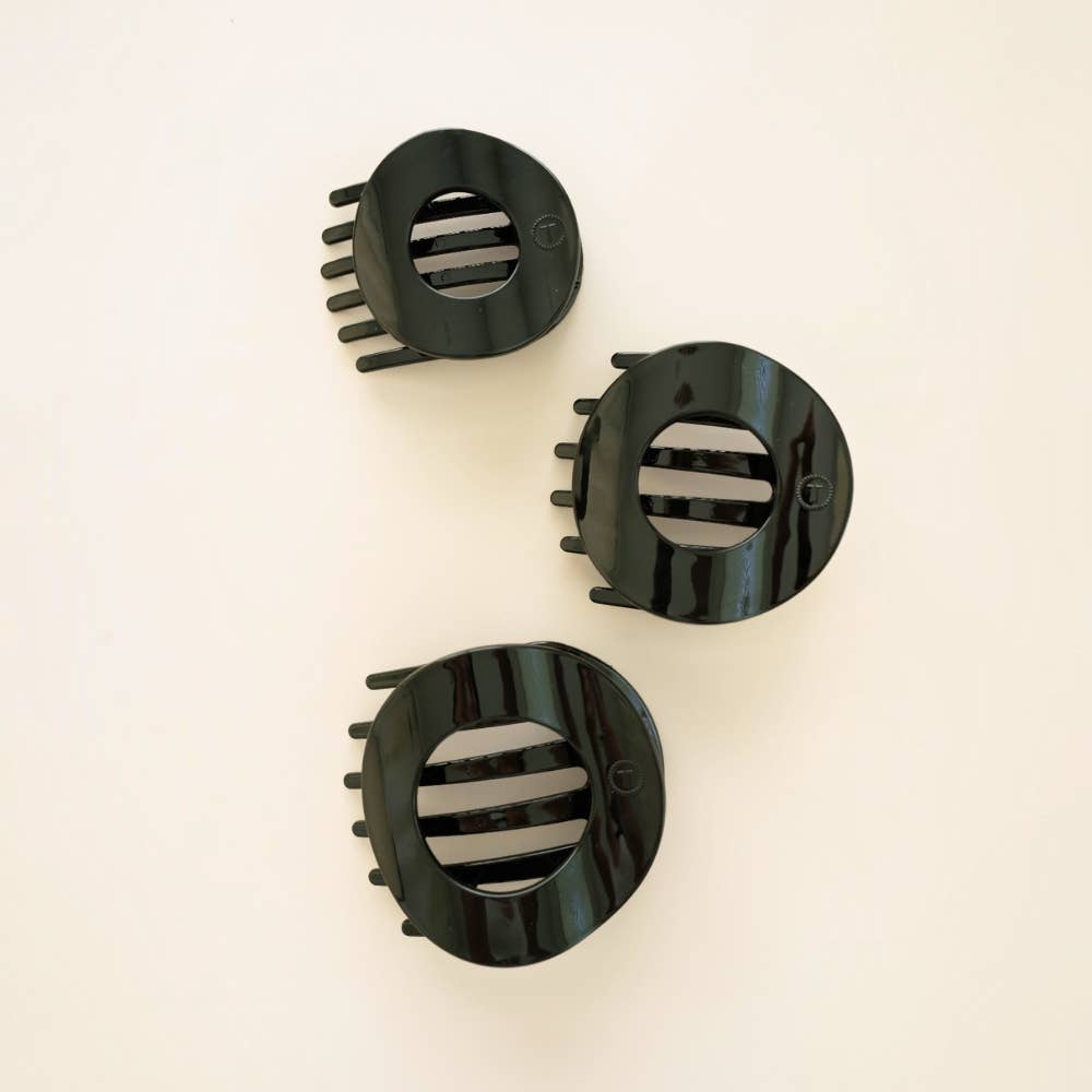 Jet Black | Medium | Flat Circle Hair Clip