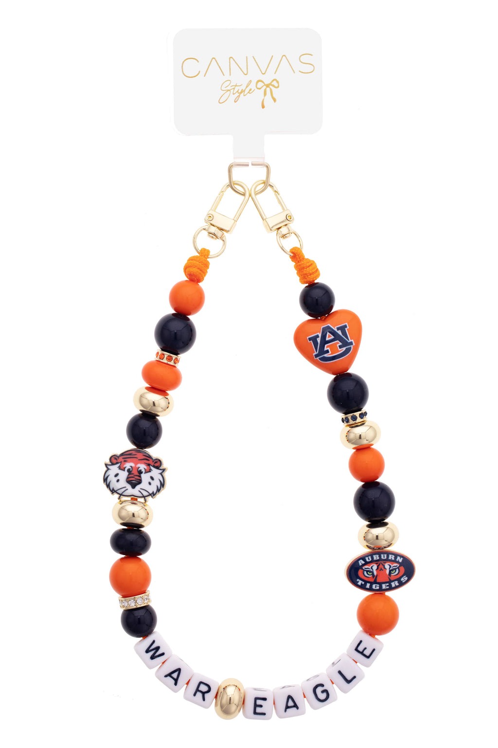 Auburn Tigers Beaded Cellphone Wristlet