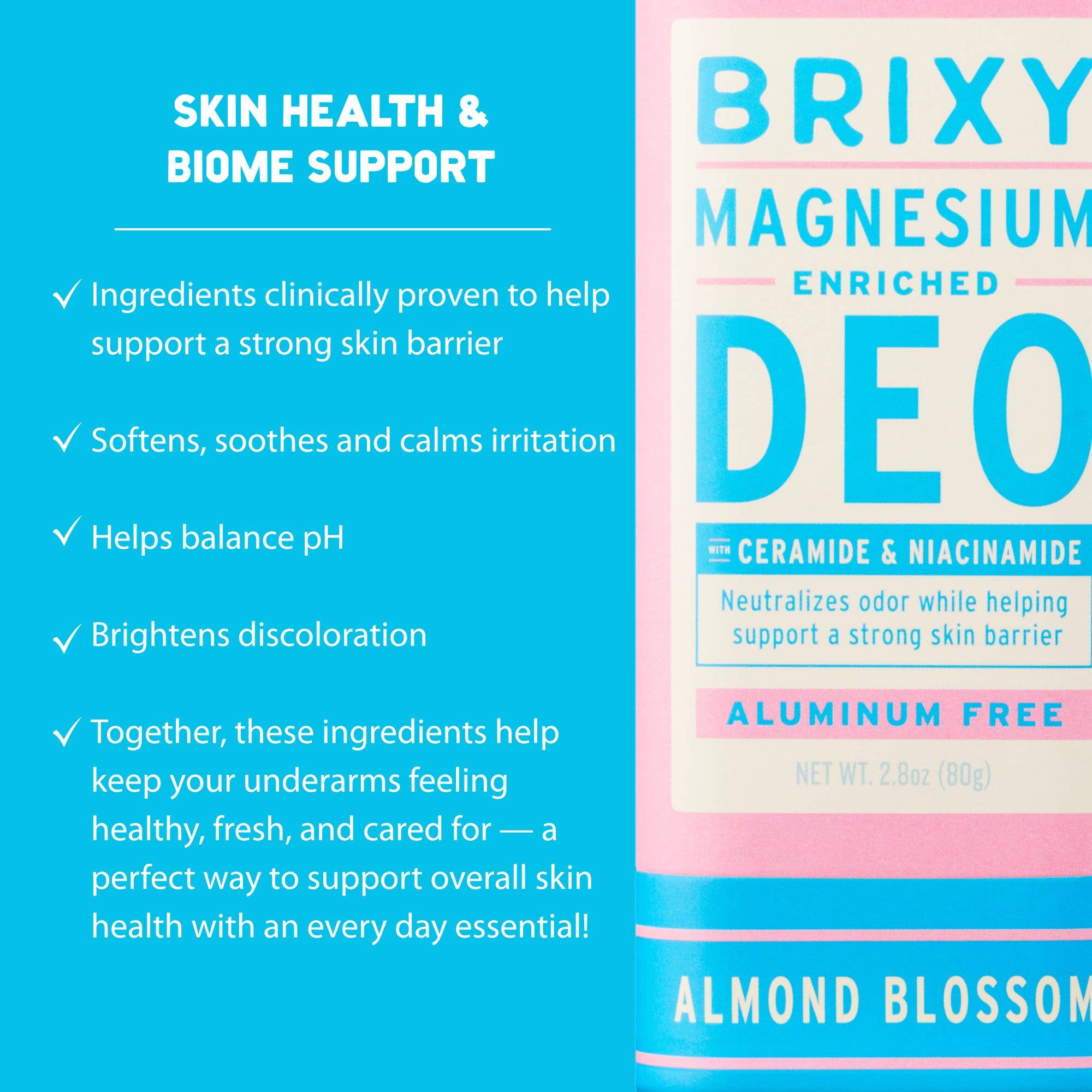 Magnesium Enriched Deodorant | Aluminum Free | Almond