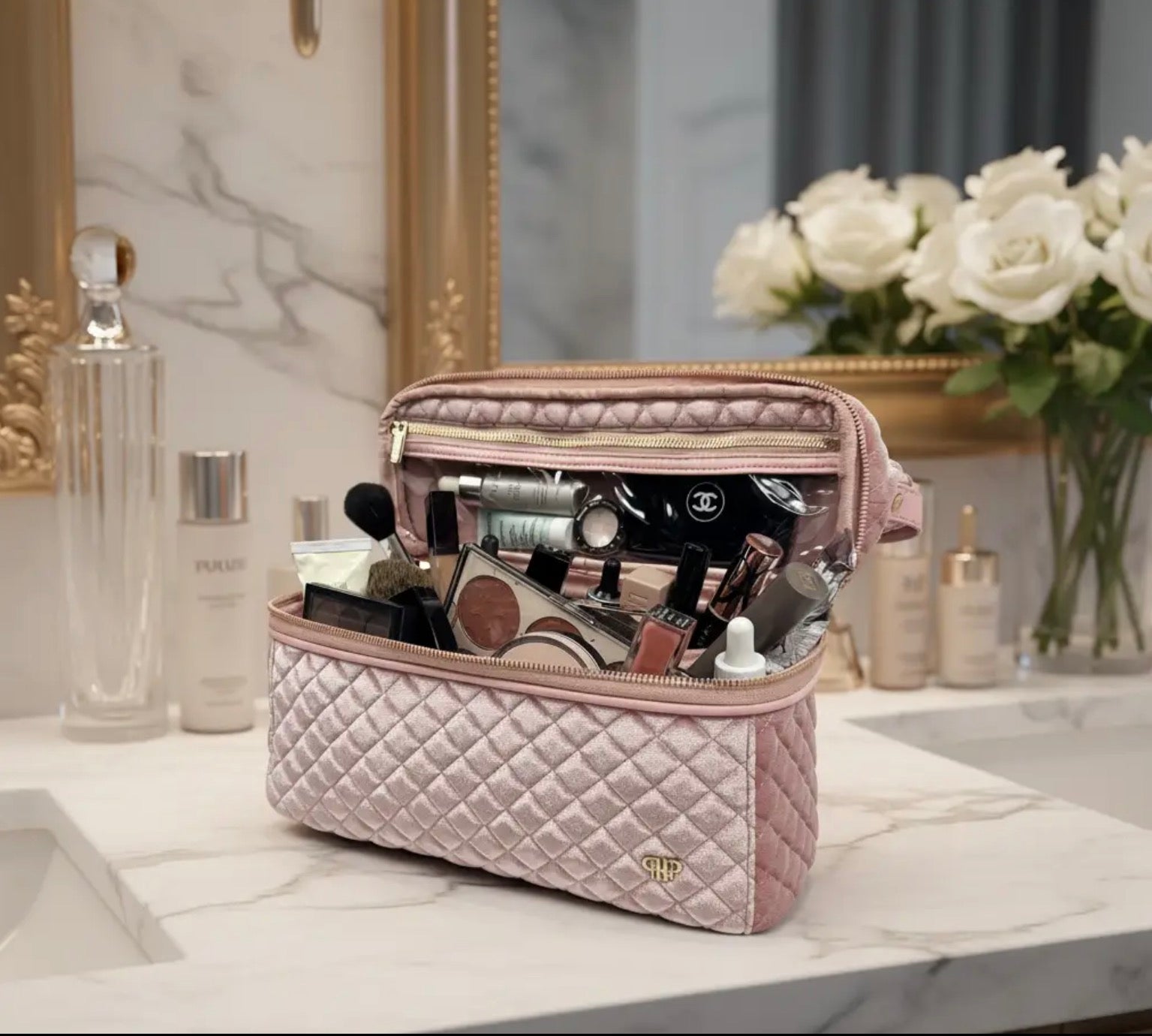 Stylist Travel Bag- Blush Velvet