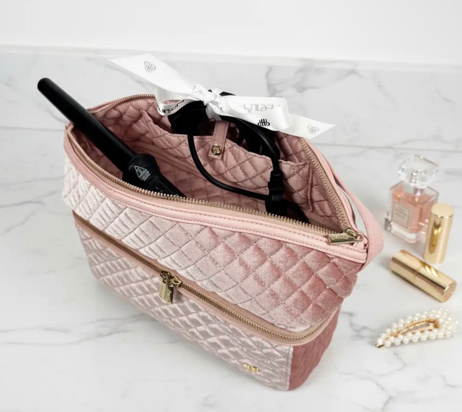Stylist Travel Bag- Blush Velvet