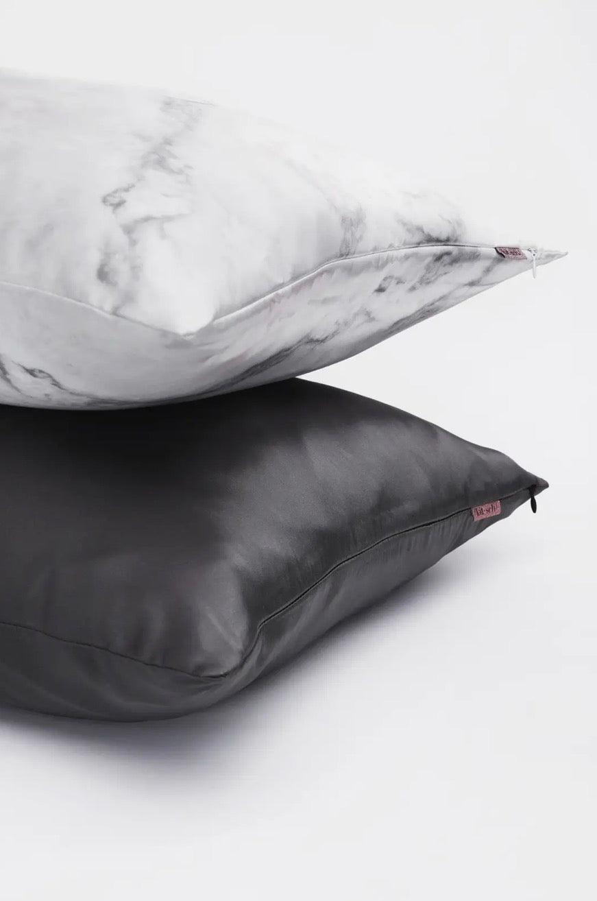 Satin Standard Pillowcase- Charcoal Black