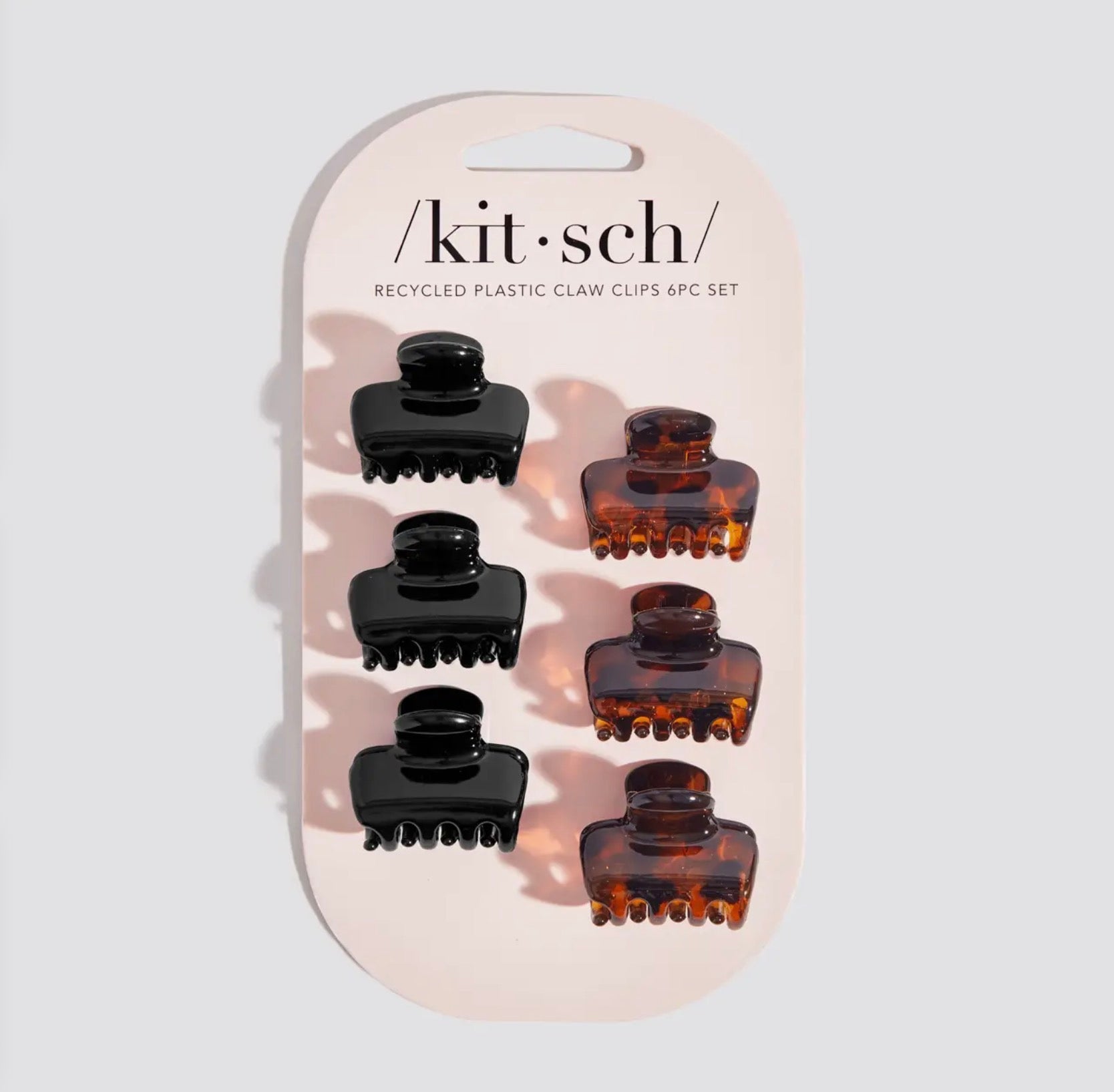 Mini puffy Claw Clips- 6pc Set Black/Tort