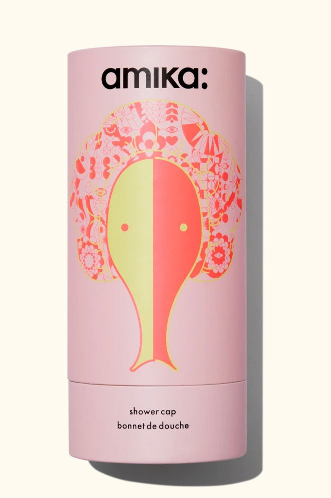 Amika shower cap pink signature print