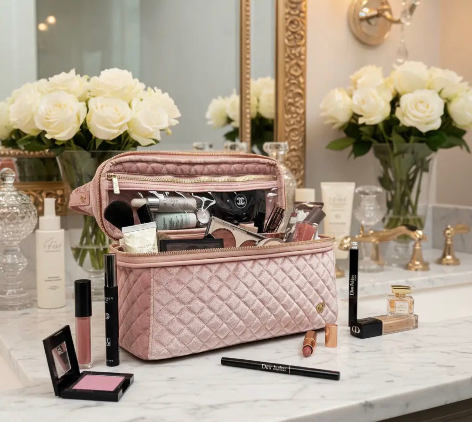Stylist Travel Bag- Blush Velvet
