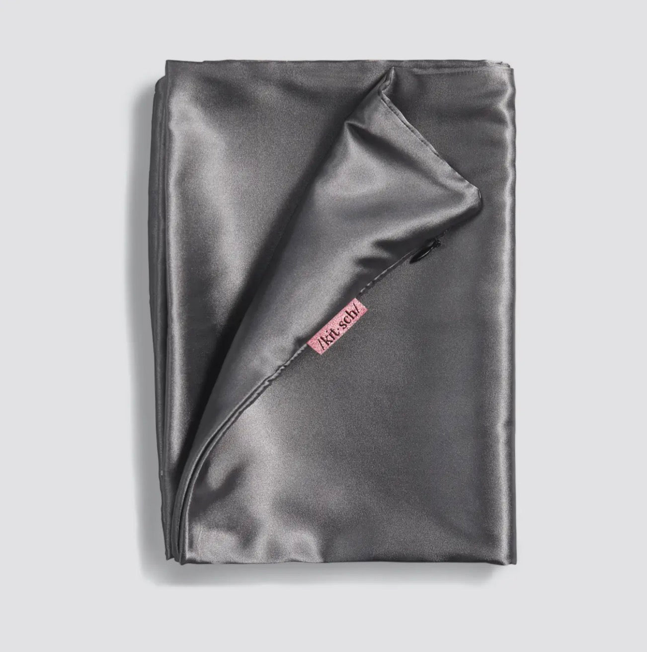 Satin Standard Pillowcase- Charcoal Black