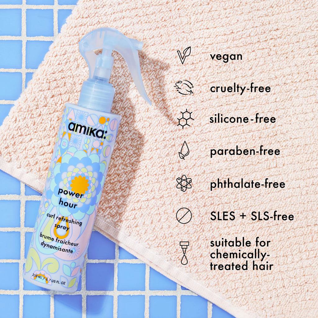 Power hour curl refreshing spray