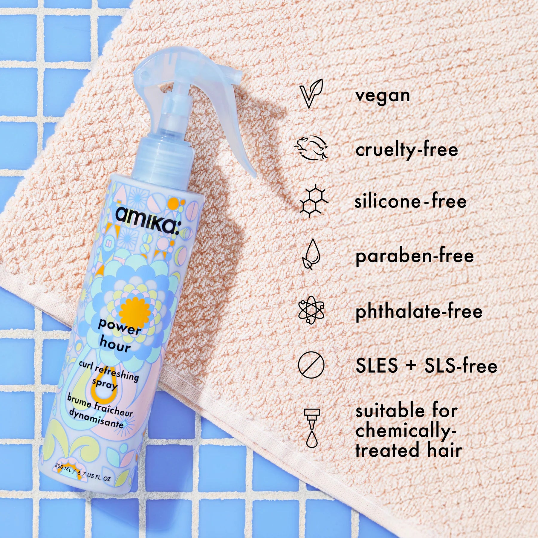 Power hour curl refreshing spray