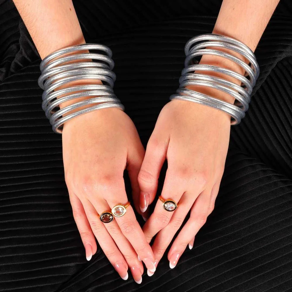 Silver All Weather Bangles® (SET OF 9) - Serenity Prayer