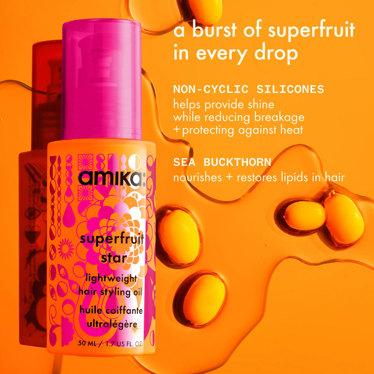 Amika super fruit light weight hair oil